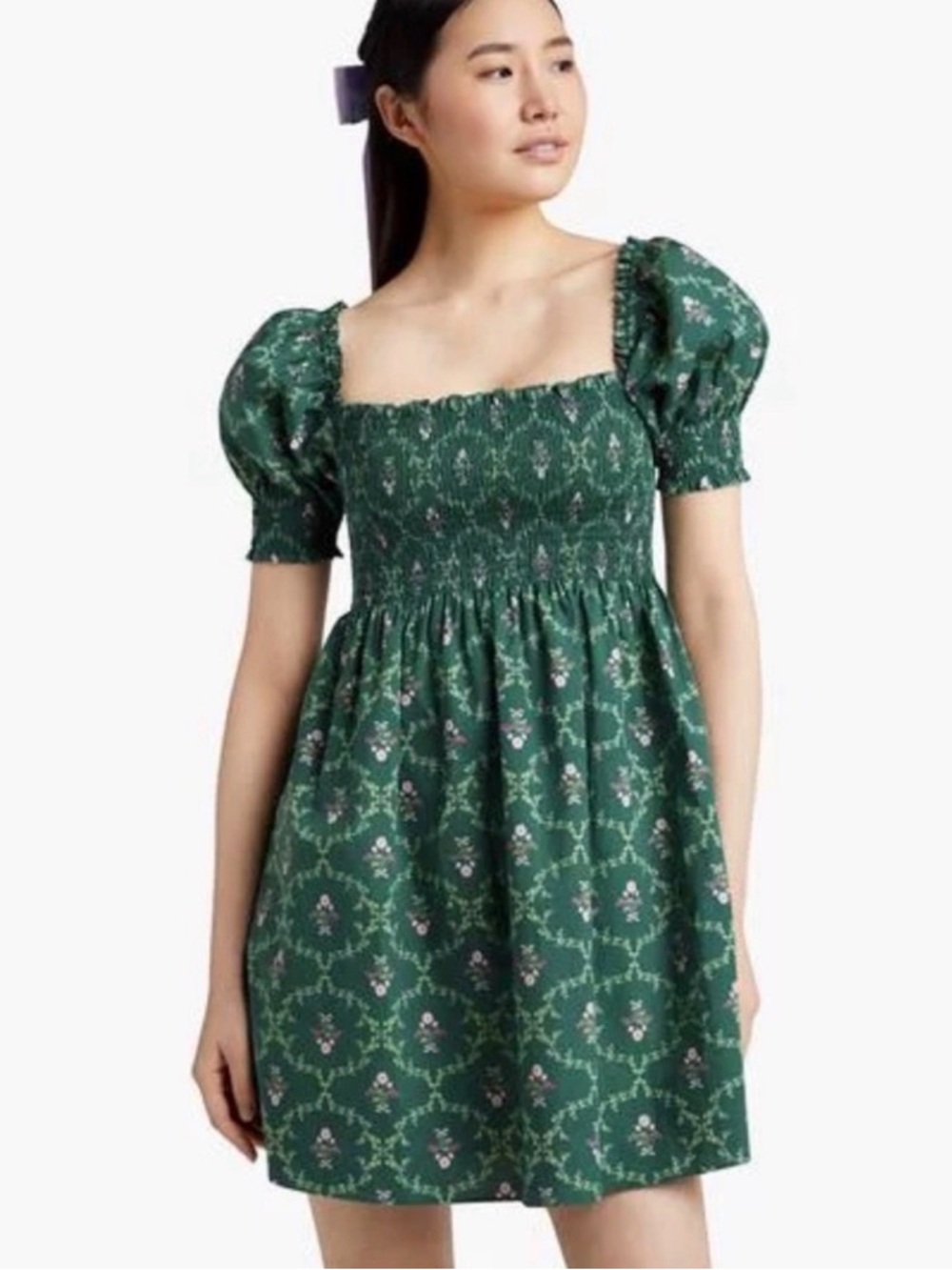 NWOT Hill House Home Athena Nap Dress in emerald trellis